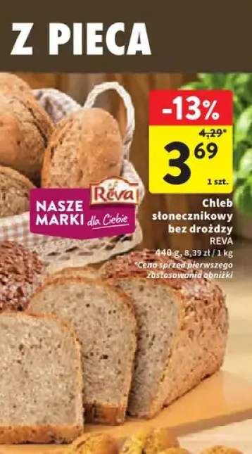 Chleb słonecznikowy bez drożdży Reva