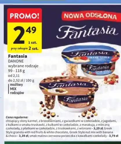 Jogurt Fantasia chrupiący słony karmel Danone +13 wariantów