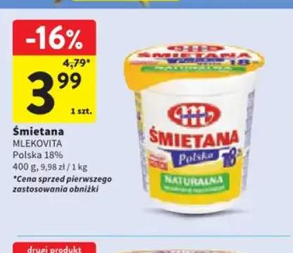 Śmietana Polska Mlekovita 18%