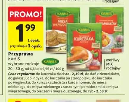 Przyprawa Kamis do kurczaka złocista +11 wariantów