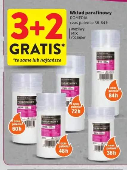 Wkład parafinowy Domedia czas palenia 36h +4 warianty