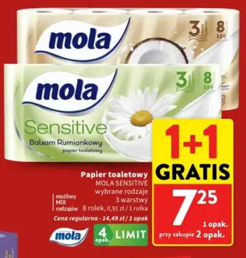 Papier toaletowy Mola Sensitive 8-pak