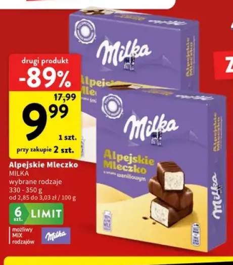 Alpejskie Mleczko Milka
