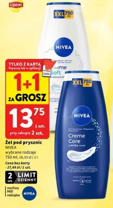 Żel pod prysznic Nivea Creme Soft +1 wariant