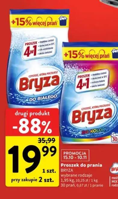 Proszek do prania Bryza do białego +1 wariant