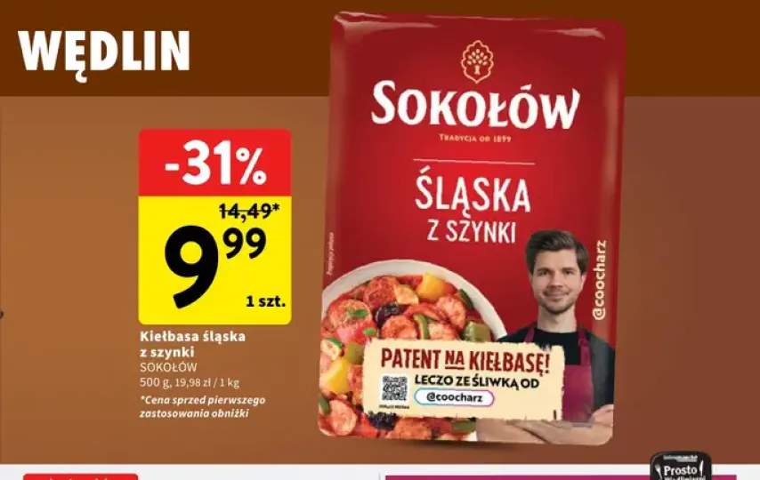 Kiełbasa śląska z szynki Sokołów