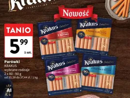 Parówki z szynki Krakus +3 warianty
