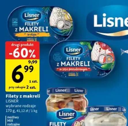 Filety z makreli w oleju Lisner +1 wariant