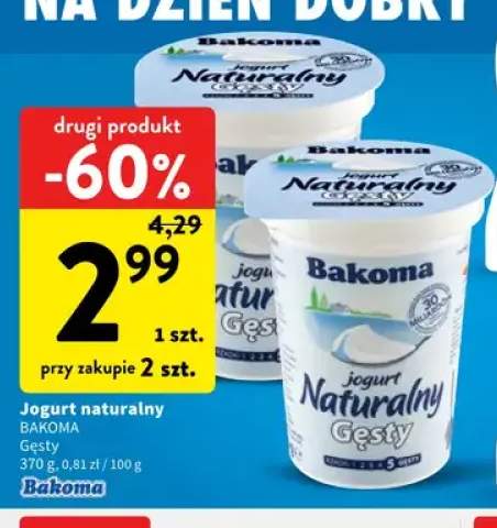 Jogurt naturalny gęsty Bakoma