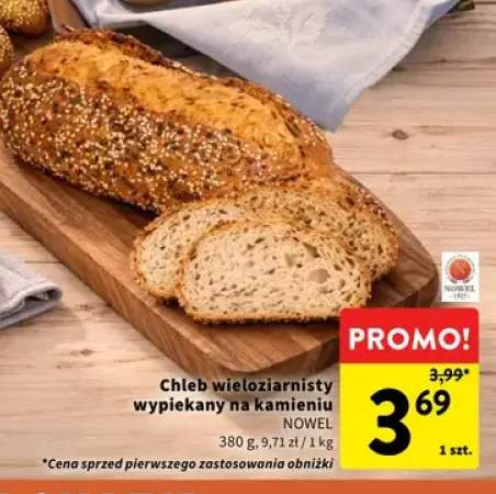 Chleb wieloziarnisty wypiekany na kamieniu Nowel