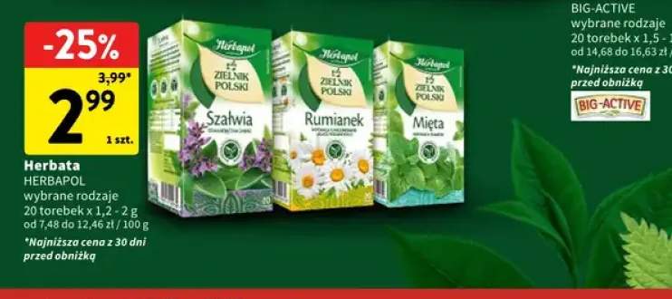 Herbata Herbapol Zielnik Polski szałwia +2 warianty