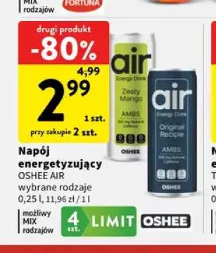 Napój energetyzujący Oshee Air Zesty Mango +1 wariant
