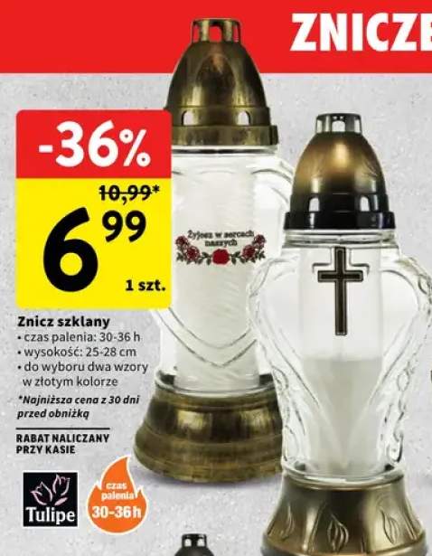 Znicz szklany Tulipe