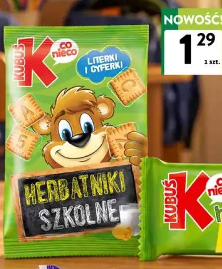 Herbatniki szkolne literki i cyferki Kubuś