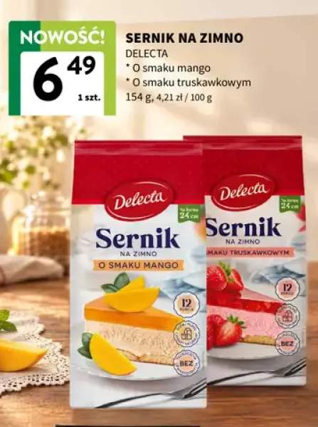Sernik na zimno o smaku mango Delecta +1 wariant