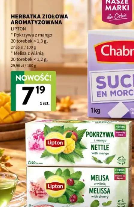 Herbatka ziołowa aromatyzowana Pokrzywa z mango Lipton +1 wariant