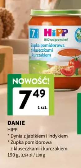 Danie HiPP dynia z jabłkiem i indykiem +1 wariant