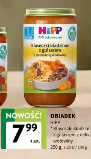 Obiadek HiPP kluseczki kładzione z gulaszem z delikatnej wołowiny