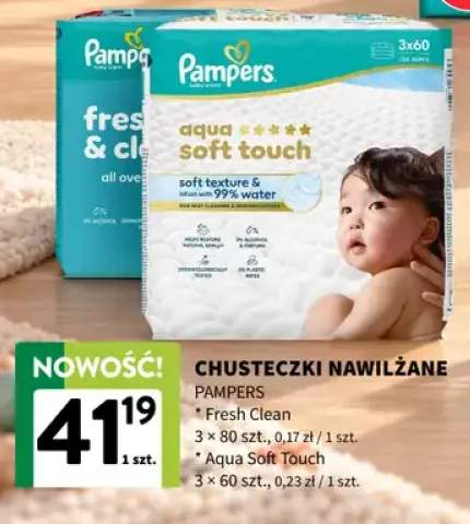 Chusteczki nawilżane Pampers Fresh Clean 3-pak +1 wariant
