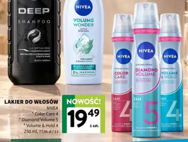 Lakier do włosów Nivea Diamond Volume 5 +2 warianty