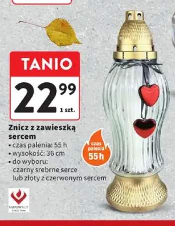 Znicz z zawieszką sercem Sadowscy