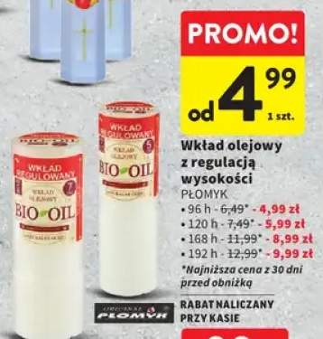 Wkład olejowy z regulacją wysokości 192h Płomyk +3 warianty