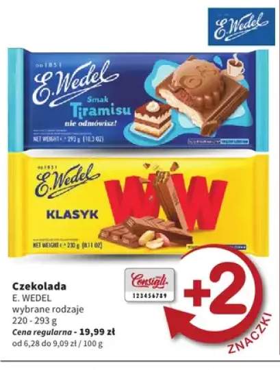 Czekolada E.Wedel smak tiramisu +1 wariant