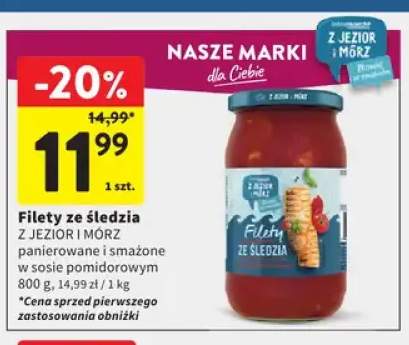 Filety ze śledzia Z Jezior i Mórz panierowane i smażone w sosie pomidorowym