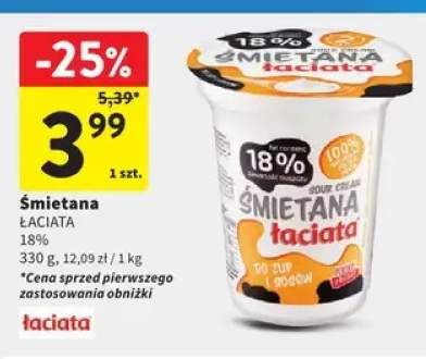 Śmietana Łaciata 18%