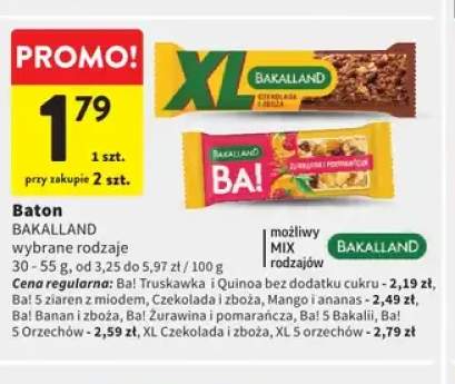Baton XL czekolada i zboża Bakalland +1 wariant