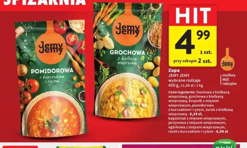 Zupa grochowa z kiełbasą wieprzową Jemy +1 wariant