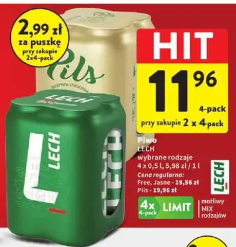 Piwo Lech Pils 4-pak +2 warianty