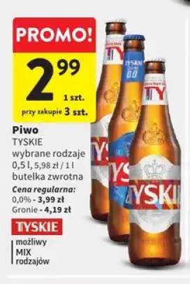 Piwo bezalkoholowe Tyskie +1 wariant