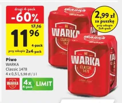 Piwo Warka Classic 1478 4-pak