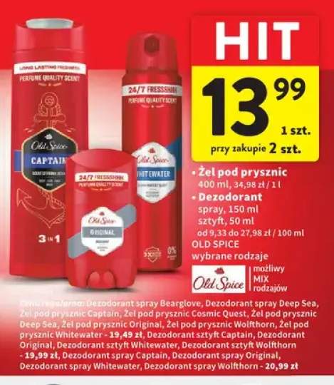 Żel pod prysznic Captain Old Spice +2 warianty