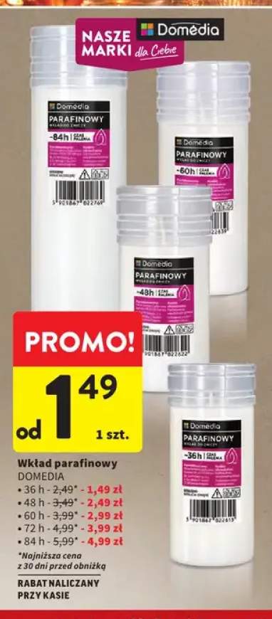 Wkład parafinowy 36 h Domêdia +4 warianty