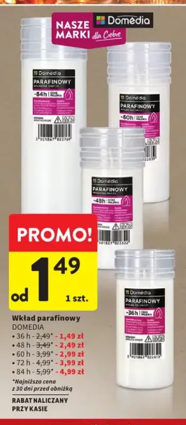 Wkład parafinowy 36 h Domêdia +4 warianty