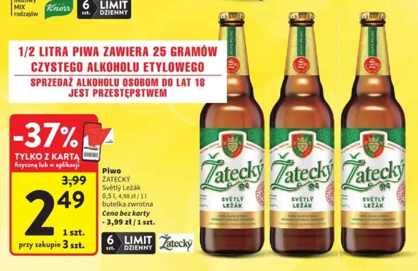 Piwo Žatecký Světlý Ležák