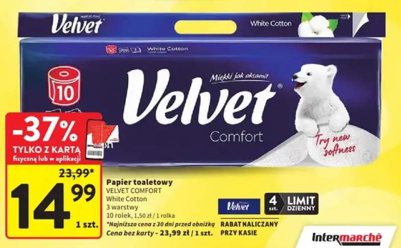 Papier toaletowy Velvet Comfort White Cotton