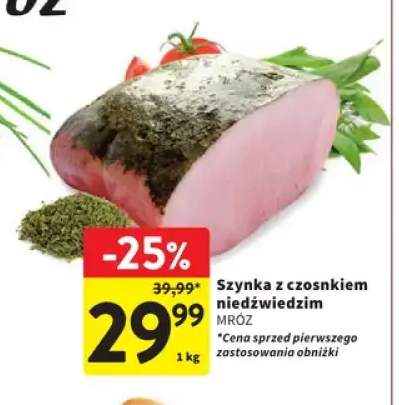 Szynka z czosnkiem niedźwiedzim Mróz