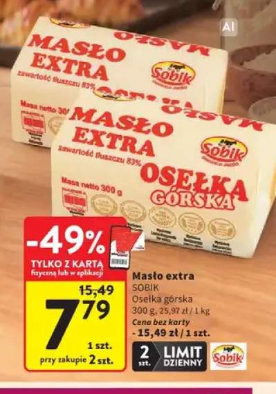 Masło extra Osełka górska Sobik