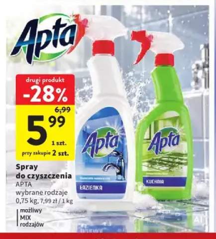 Spray do czyszczenia łazienka Apta +1 wariant