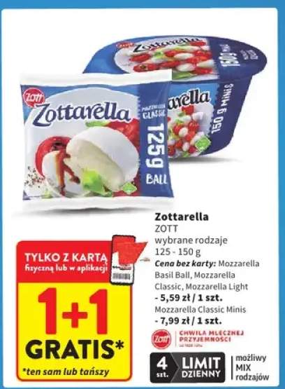 Ser mozzarella Basil Ball Zottarella +3 warianty